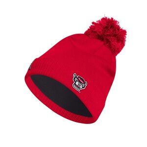 adidas NC State Wolfpack Red Sideline Cuffed Knit Hat with Pom